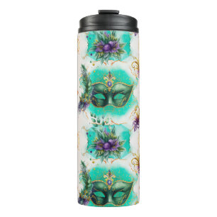 Fun Mardi Gras Masks  Thermal Tumbler