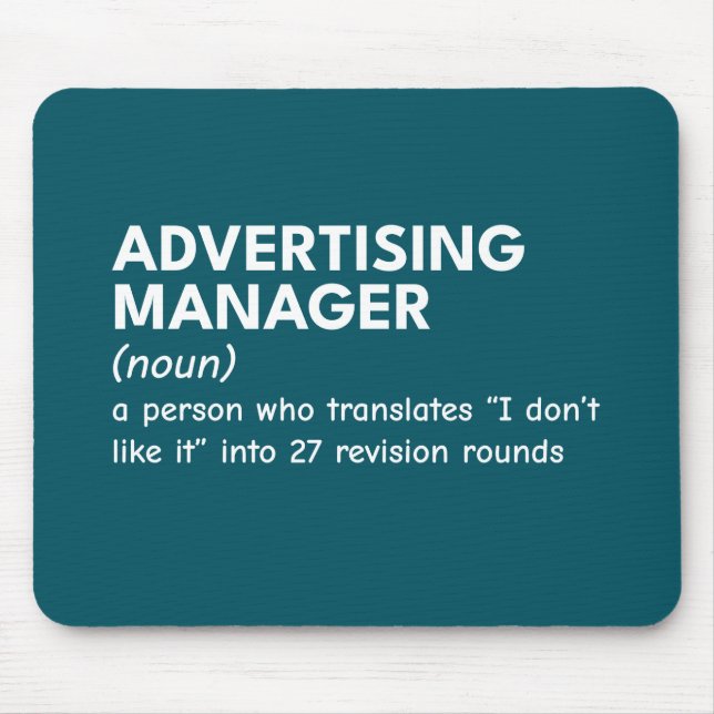 Fun Marketing Manager Definition Mouse Mat (Front)