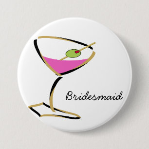 fun martini gold 7.5 cm round badge