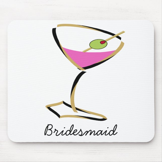 fun martini gold mouse mat (Front)