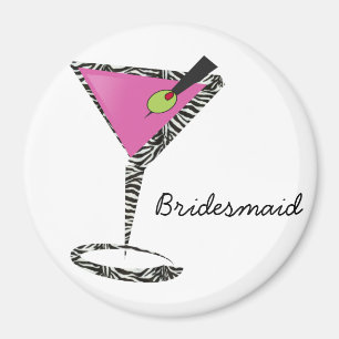 fun martini hot pink magnet