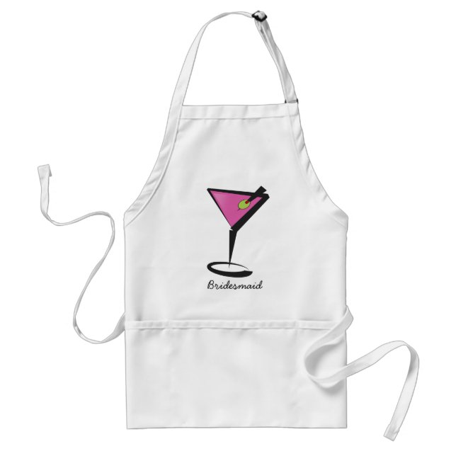 fun martini hot pink standard apron (Front)