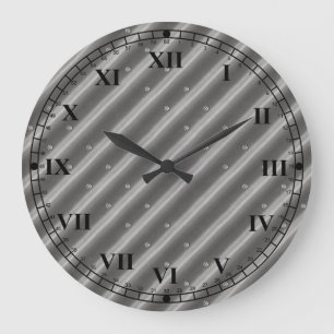 Fun Masculine Corrugated Steel Look Wall Clock