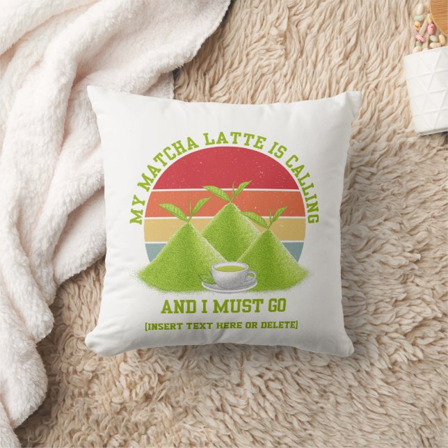 Fun MATCHA Mountains Are Calling Latte Drinker Cushion (Blanket)