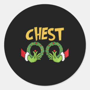 Fun Matching Chestnuts Couples Christmas Family Ho Classic Round Sticker