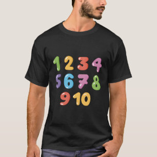 Fun Math Learning Education Colourful Math Numbers T-Shirt