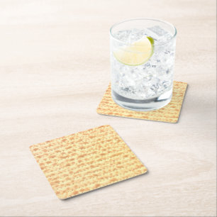 Fun Matzo Passover 4Hannah Square Paper Coaster