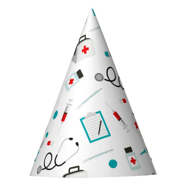 Fun medical nurse equipment party hat (Front)