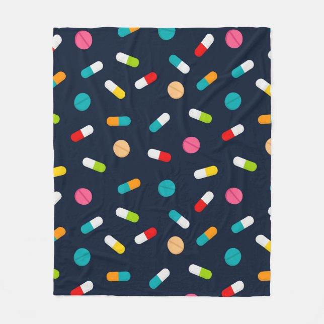 Fun Medical Nurse pills pattern fleece blanket (Front)