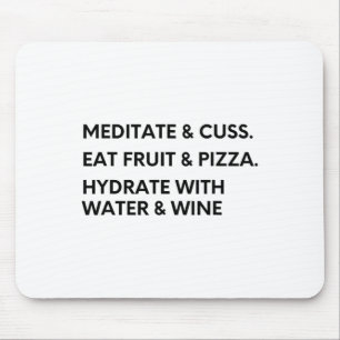 Fun Meditation And Lance Shirt For Yoga And Pizza  Mouse Mat