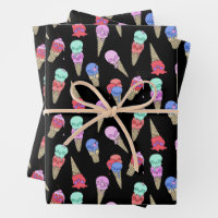 Fun Melty Summer Goth Skull Ice Cream pastel black