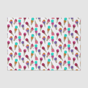 Fun Melty Summer Goth Skull Ice Cream weird white Tissue Paper