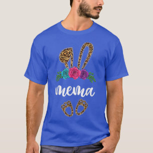 Fun Mema Bunny Leopard , Easter Day Bunny Grandma T-Shirt
