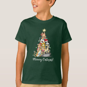 Fun Meowy Catmas Cats Christmas Tree T-Shirt