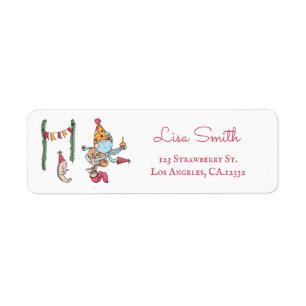 Fun Mermaid Birthday Party Return Address