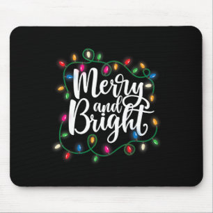 Fun Merry And Bright Christmas Lights Xmas Holiday Mouse Mat