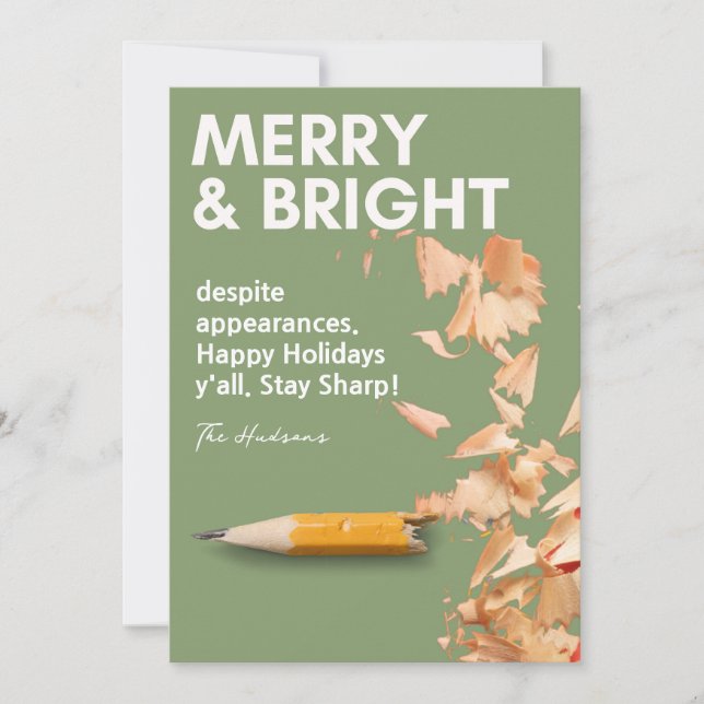 Fun Merry & Bright Holiday Card (Front)