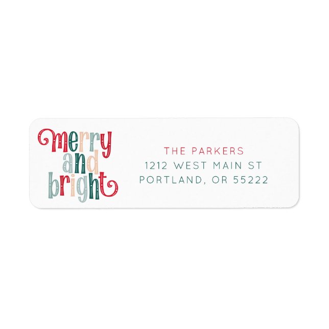 Fun Merry & Bright typography Christmas/Holiday (Front)