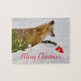 Fun Merry Christmas Fox Jigsaw Puzzle