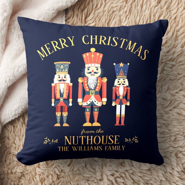 Fun Merry Christmas from the Nuthouse Nutcracker Cushion (Creator Uploaded)