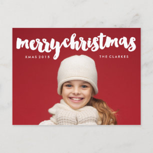 Fun Merry Christmas Handwriting Holiday Postcard