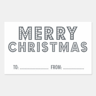 FUN, MERRY CHRISTMAS HOLIDAY GIFT LABEL | GRAY