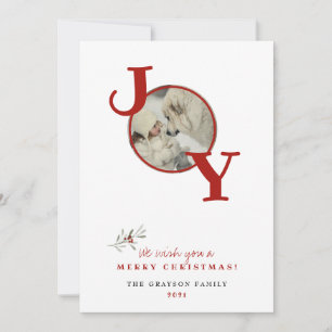 Fun Merry Christmas Joy Photo Holiday Card