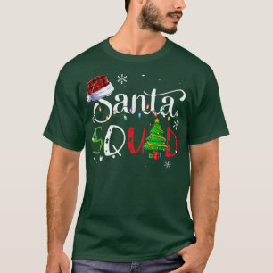 Fun Merry Christmas Light Santa Squad Family Match T-Shirt