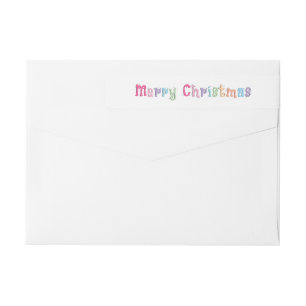 Fun Merry Christmas Multicolor Wrap Around Label