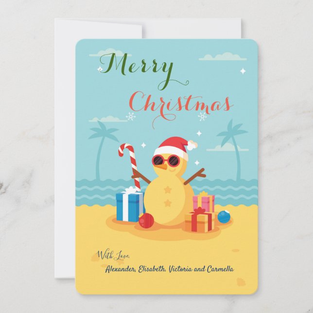 Fun Merry Christmas Santa Claus Season Happy Holiday Card (Front)