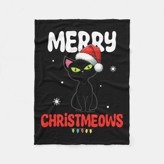 Fun Merry Christmeows Jolly Cat Christmas Kids  Fleece Blanket (Front)