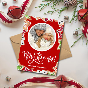 Fun Merry Kissmas Cookies Christmas Photo Holiday Card