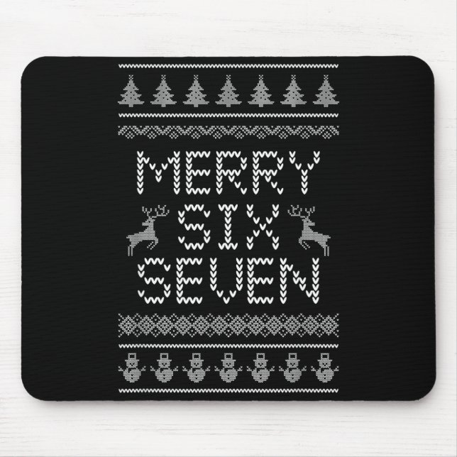 Fun Merry Six Seven 6 7 Meme Design Christmas Humo Mouse Mat (Front)