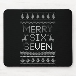 Fun Merry Six Seven 6 7 Meme Design Christmas Humo Mouse Mat