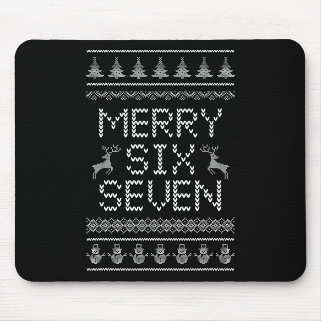 Fun Merry Six Seven 6 7 Meme Design Christmas Humo Mouse Mat (Front)