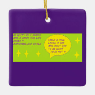 Fun message on an ornament purple