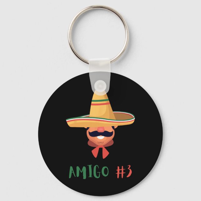 Fun Mexican Amigo #3 Group Matching Diy Halloween  Key Ring (Front)