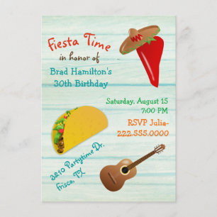 Fun Mexican Fiesta Birthday Party Invitation