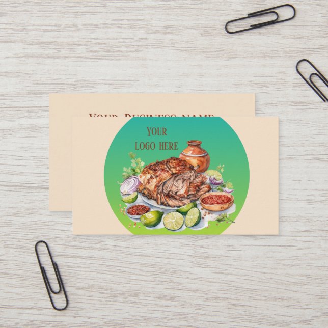 Fun Mexican food add text  Business Card (Front/Back In Situ)