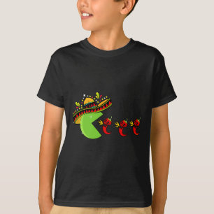 Fun Mexican Sombrero Eating Hot Pepper Skulls Cinc T-Shirt