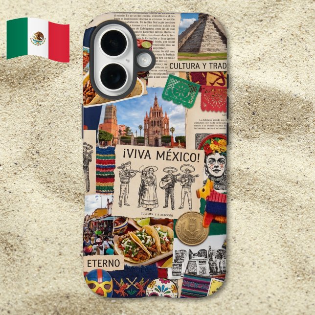 Fun Mexicore Scrapbook Collage Viva Mexico Case-Mate iPhone Case (Creator Uploaded)