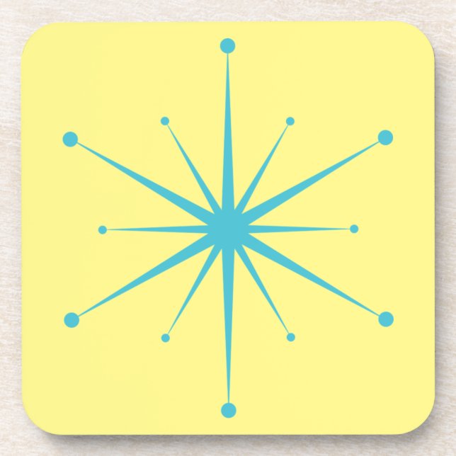 Fun Midcentury Modern Retro Starburst Coaster (Front)