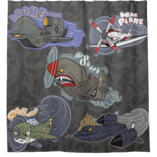 Fun Military Planes Shower Curtain