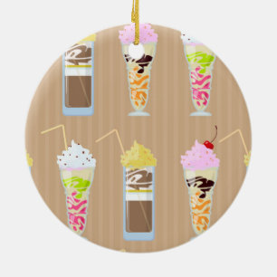 Fun Milk Shake Design Ceramic Tree Decoration