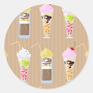 Fun Milk Shake Design Classic Round Sticker