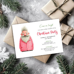 Fun Minimalist Quirky Santa Christmas Celebration Invitation