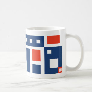 Fun Mod Geometric in Red, White, and Blue Coffee Mug