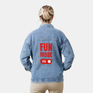 fun mode on denim jacket