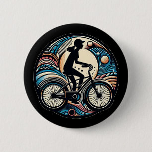 Fun Modern Abstract Bike Logo for Women 6 Cm Round Badge
