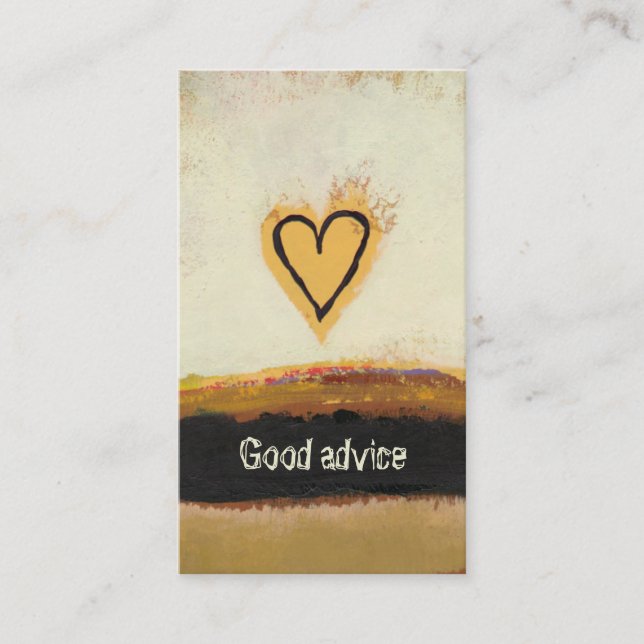 Fun modern art heart painting customise your own advice card (Front)